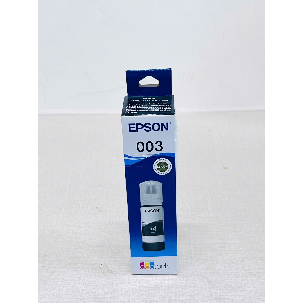 Mực Epson 003 Màu Đen BK Chính Hãng Cho L1110 L3110 L3150 L5190 L3210 L3250 Bản In Đậm Sắc Nét Bảo V