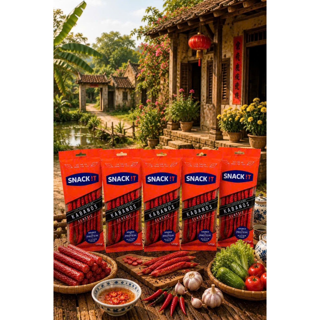Combo 05 Gói Salami Que Kabanos Classic Snack It 120g - Xúc Xích Khô Giàu Protein Ăn Vặt Tiện Lợi