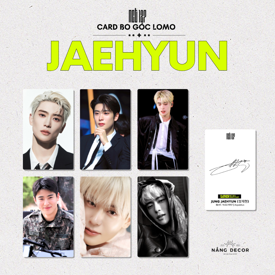 [HCM][Card Bo Góc NCT 127 - JAEHYUN Jung Jaehyun - Size 5.4 x 9cm | Nắng Decor 2015