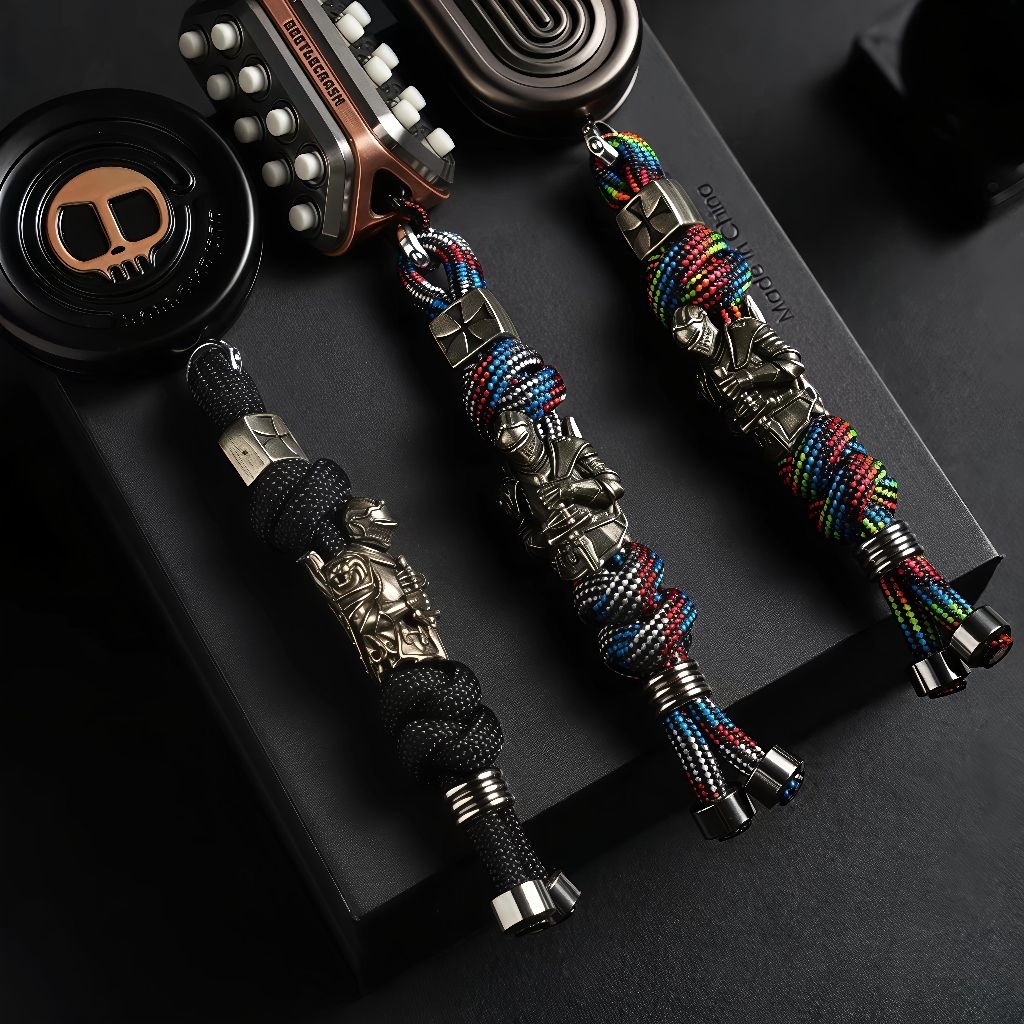 [ Có sẵn ] Dây paracord kèm hạt bead Hiệp Sĩ - phụ kiện dã ngoại móc khóa EDC Fidget Toy