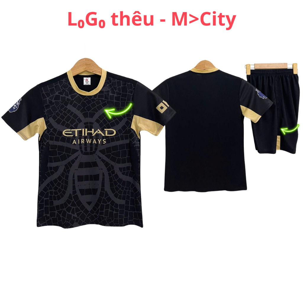 Quần Áo Thể Thao 26/27 - Man@ City@ đen - Vải Mè ZicZac DK - In Tên Số Theo Yêu Cầu REINA SPORT