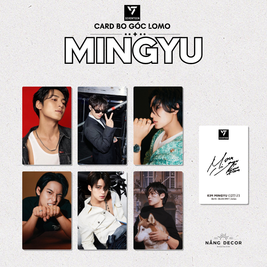 [HCM] Card Bo Góc Seventeen MINGYU Kim Mingyu - Size 5.4 x 9cm | Nắng Decor 2015