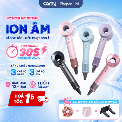 Máy sấy tóc ion âm Camy Air Power 2 chiều tạo kiểu bảo vệ tóc, tốc độ cao 1600W bảo hành 12 tháng