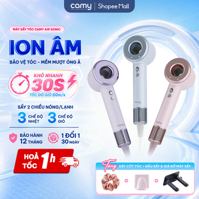 Máy sấy tóc ion âm Camy Air Sonic tốc độ cao 2 chiều nóng lạnh bảo vệ tóc 1500W dây điện 2m7 BH 12T