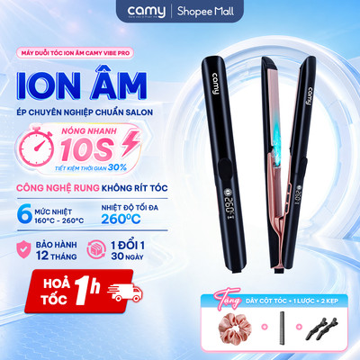 Máy duỗi tóc ion âm Camy Vibe Pro ép tóc chuyên nghiệp chuẩn salon, công nghệ rung không gây rít tóc