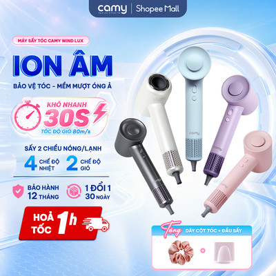 Máy sấy tóc ion âm Camy Wind Lux 2 chiều tạo kiểu bảo vệ tóc, kiểm soát nhiệt thông minh 1600W