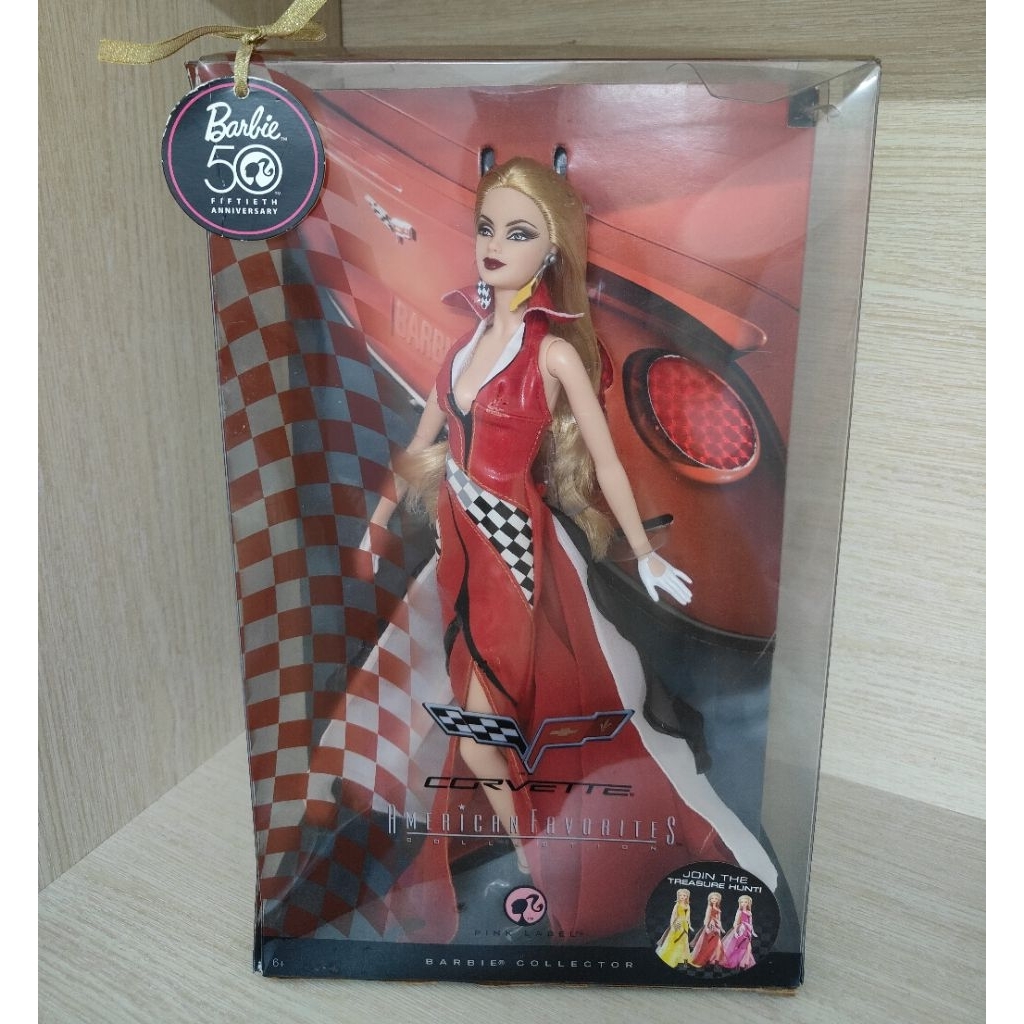 (Read) Búp bê barbie doll Red Corvette anniversary 50th