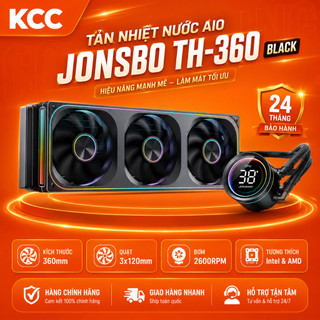 Tản nhiệt nước AIO Jonsbo TH-360 ARGB Blackl, White (LCD hiển thị nhiệt độ) - Bảo Hành 24 Tháng