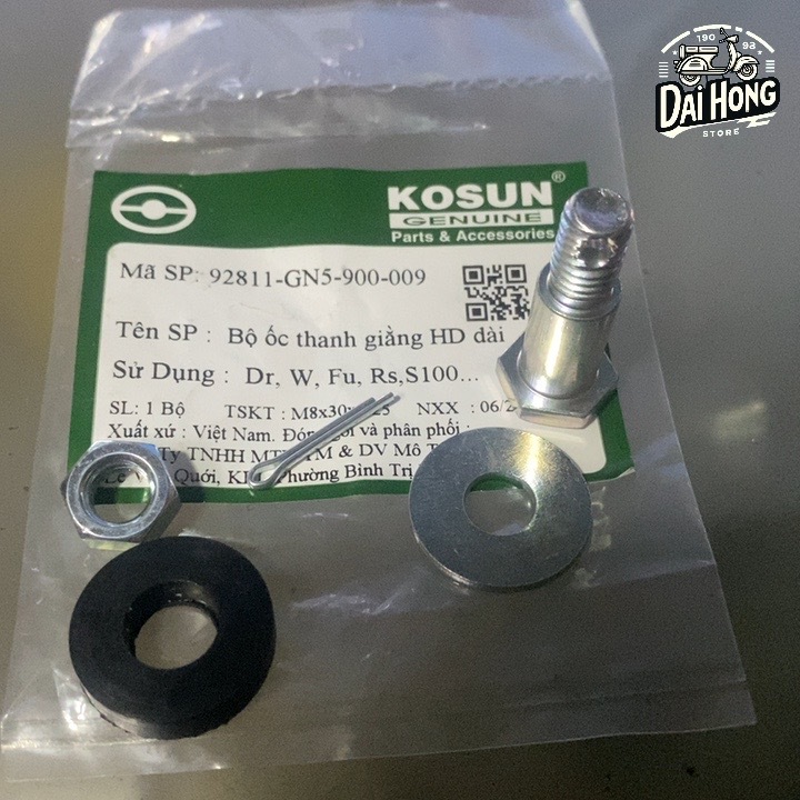 Ốc má đùm Dream, Wave loại dài M8x30 thương hiệu Kosun