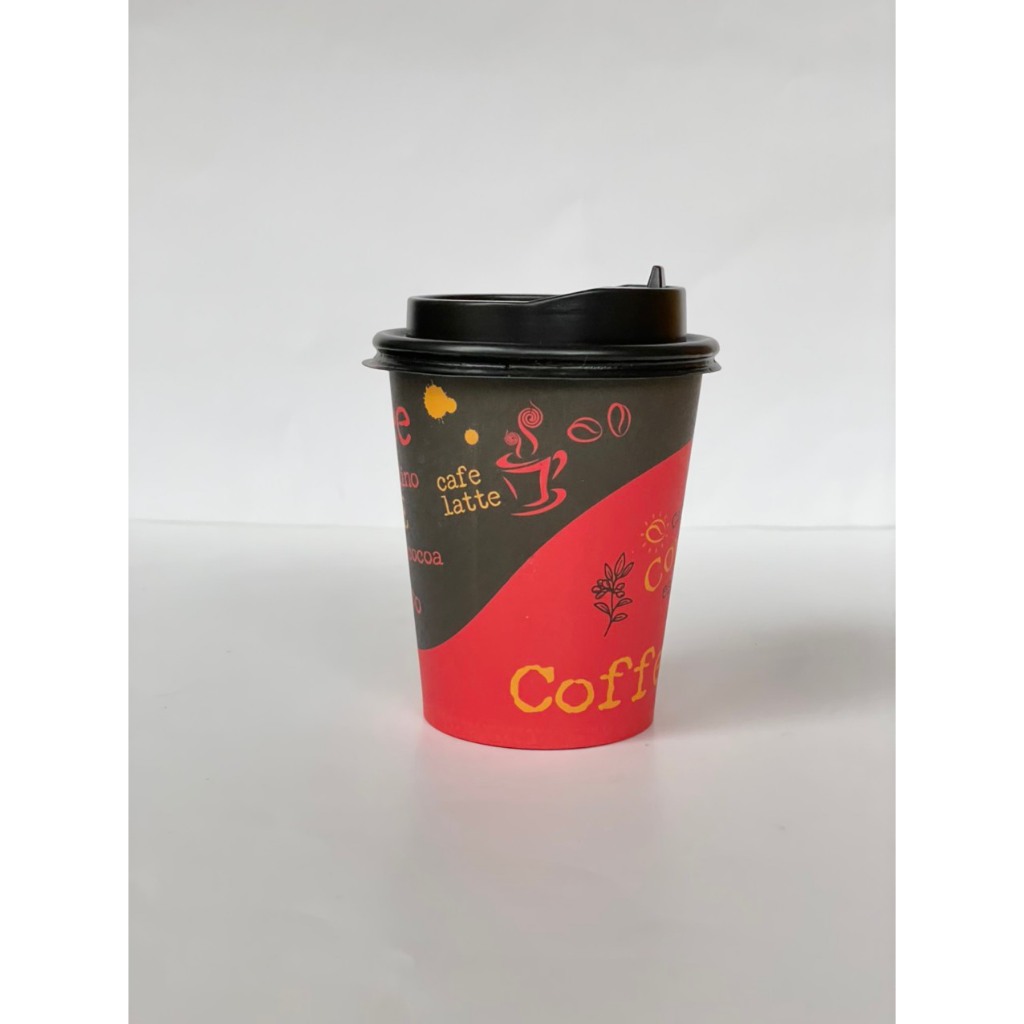 300 Ly giấy coffee 8oz(240ml) kèm nắp đen đựng coffe đen/sữa pha phin, pha máy, take away