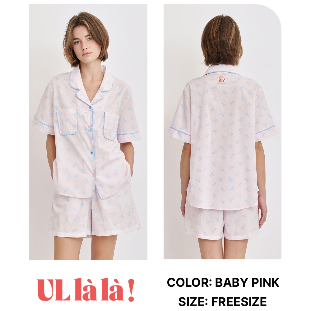 Ullala Pajamas Queen's Bộ ngủ mặc nhà nữ ngắn Freesize