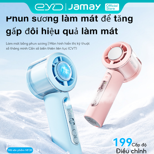 JAMAY MF20 Quạt Phun Sương Turbo JAMAY 199 Tốc Độ Pin 4000mAh (12H)Gió Mạnh Làm mát và phun kết hợp