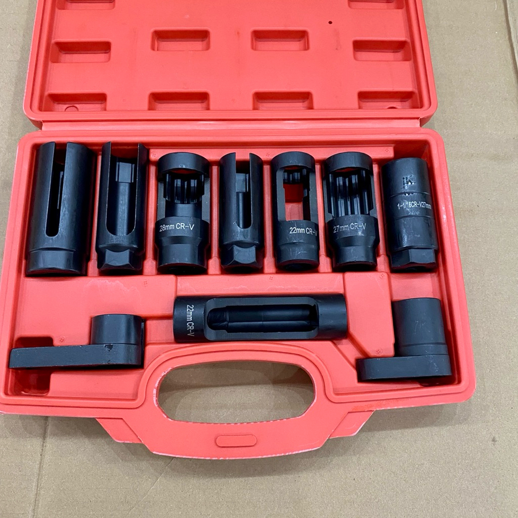 Bộ khấu tháo cảm biển oxy 10 món, bộ vam tháo cảm biển oxy 10 chi tiết, tuýp tháo mở cảm biền oxy