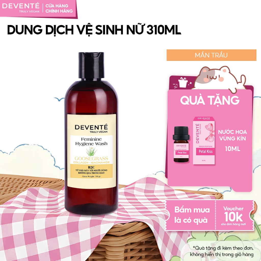 Dung Dịch Vệ Sinh Phụ Nữ Collagen DEVENTE Chiết Xuất Thảo Dược Thiên Nhiên 310g