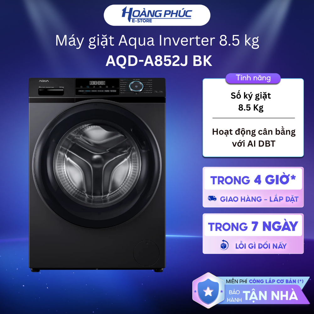 AQD-A852J BK - Máy giặt Aqua Inverter 8.5 Kg AQD-A852J BK {Ship HCM 0Đ}