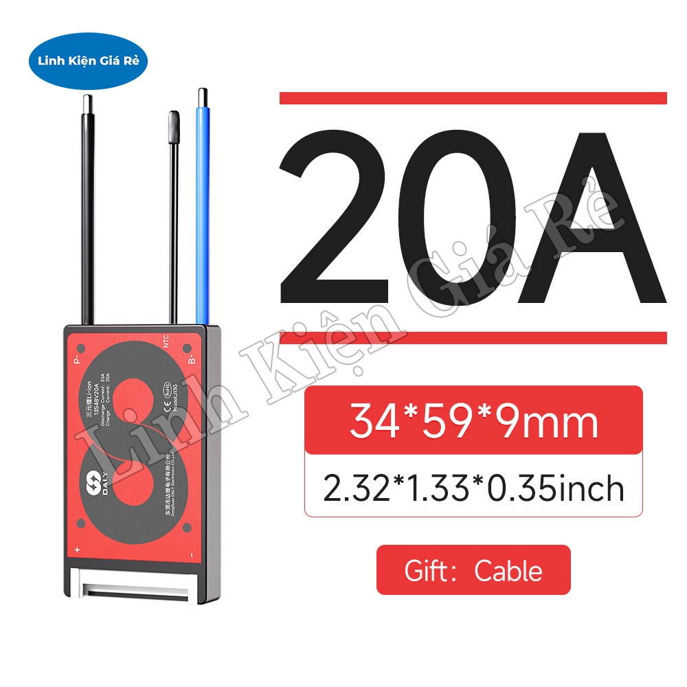 Mạch Bảo Vệ BMS DALY 48V 13S 3.7V 20A Mẫu G + NTC