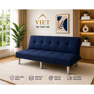 Ghế Sofa Giường Đa Năng 6 Chân Inox Gấp Gọn Bọc Da, Nhung, Bố Công Nghiệp Dài 1m7 Chân Kim Loại