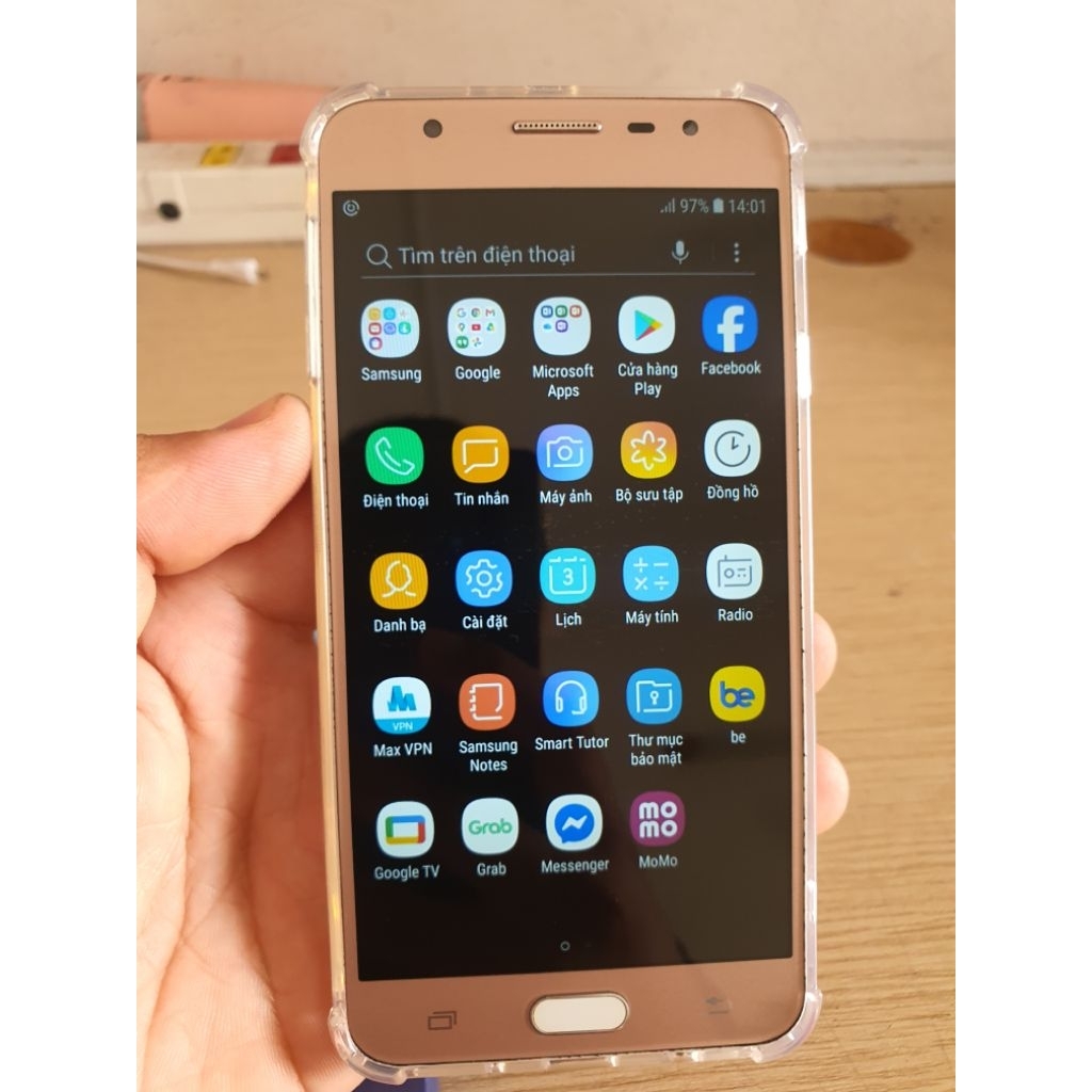 Điện thoại Samsung J7 prime cũ, đã qua sử dụng, kèm ốp lưng, cường lực, dây cáp sạc
