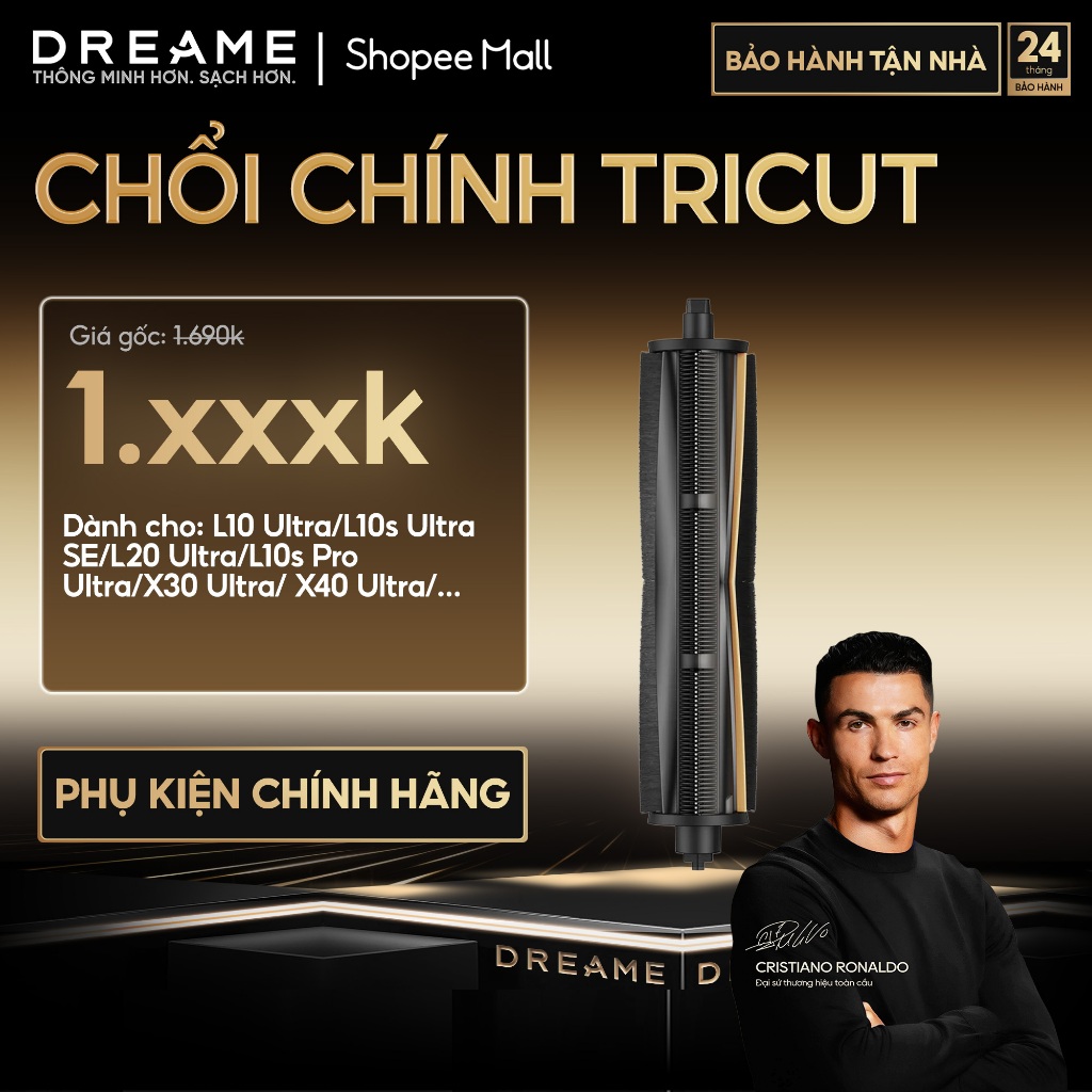 Chổi chính Tricut dành cho L10 Ultra/L10s Ultra SE/L20 Ultra/L10s Pro Ultra/X30 Ultra/ X40 Ultra/...