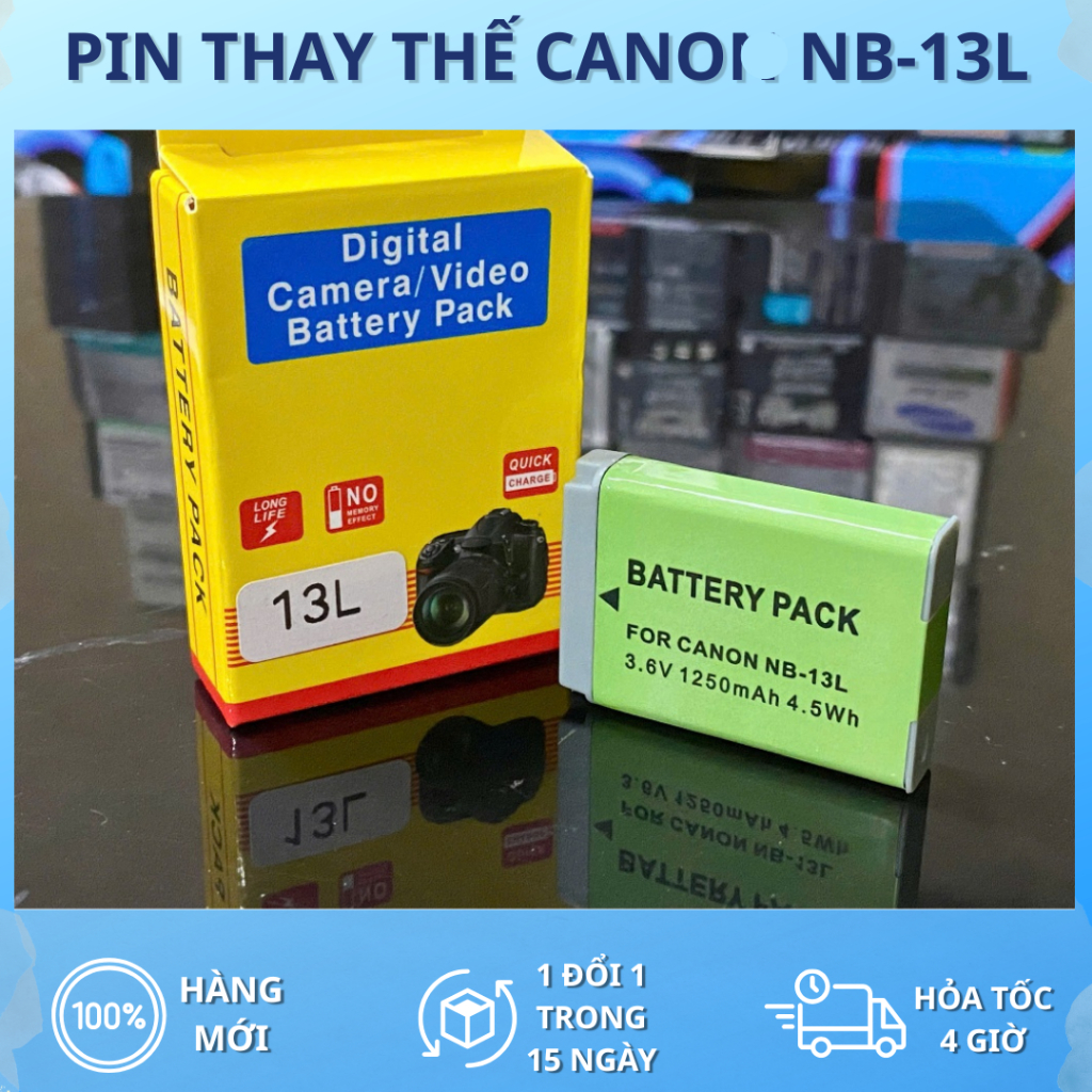 Pin Thay Thế Canon NB-13L Cho PowerShot G7X/G7X Mark II/Mark III, G5X/G5X Mark II, G9X/G9 XMark II, 