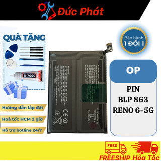 PinThay Thế OP BLP 863 - RENO 6 5G (Tặng kèm keo dán và bộ sửa)