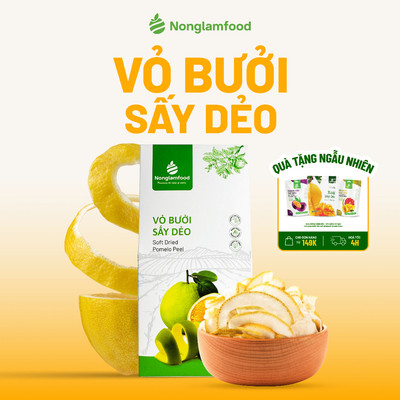 Vỏ Bưởi Sấy Dẻo NONGLAMFOOD Ít Ngọt Hàng Chuẩn Xuất Khẩu Loại 1 | Trái Cây Sấy Dẻo Túi 145g BD145