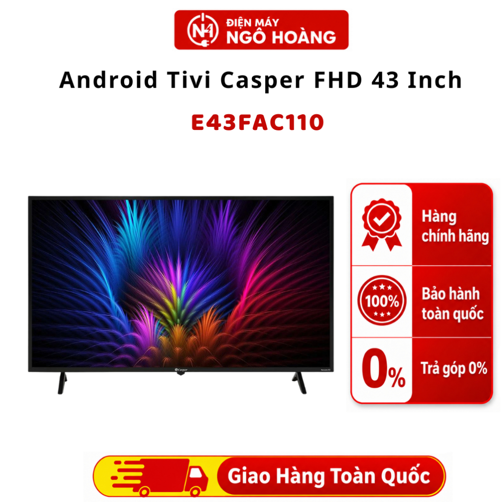 E43FAC110 - Android Tivi Casper FHD 43 Inch E43FAC110 Chính Hãng – Full HD, Android TV