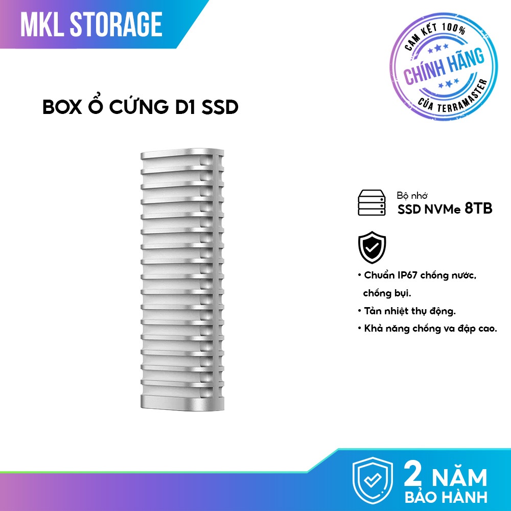 Box ổ cứng SSD NVMe TerraMaster D1 SSD 1-Bay M.2 USB-C 3.2 Gen 2 Dun Lượng 8TB -  MKL Storage