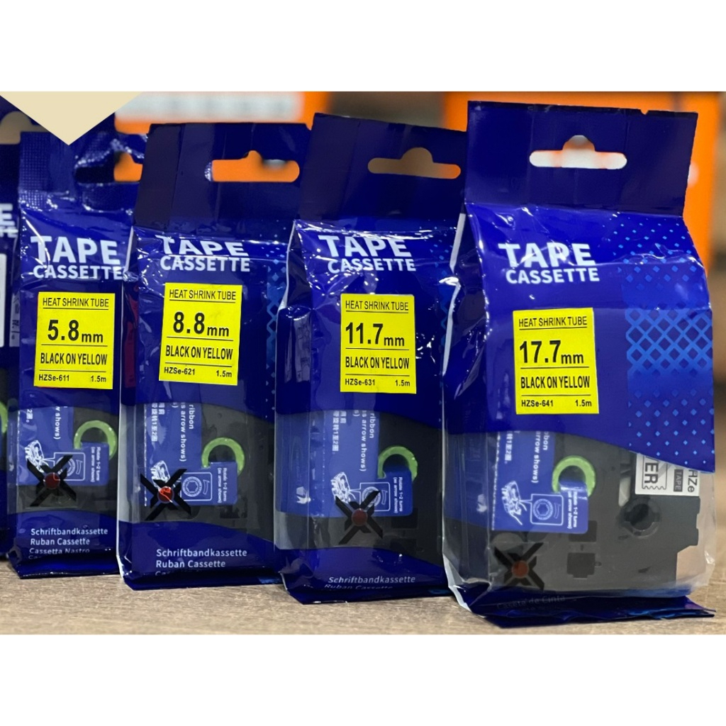 Ruy Băng Ống Co Nhiệt HZSe Vàng Nhiều Kích Thước In Tem Dây Cáp Cho Máy E1000 Pro