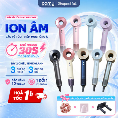 Máy sấy tóc ion âm Camy Air Power tốc độ cao 1600W BH 12 tháng tạo kiểu bảo vệ tóc 2 chiều nóng lạnh