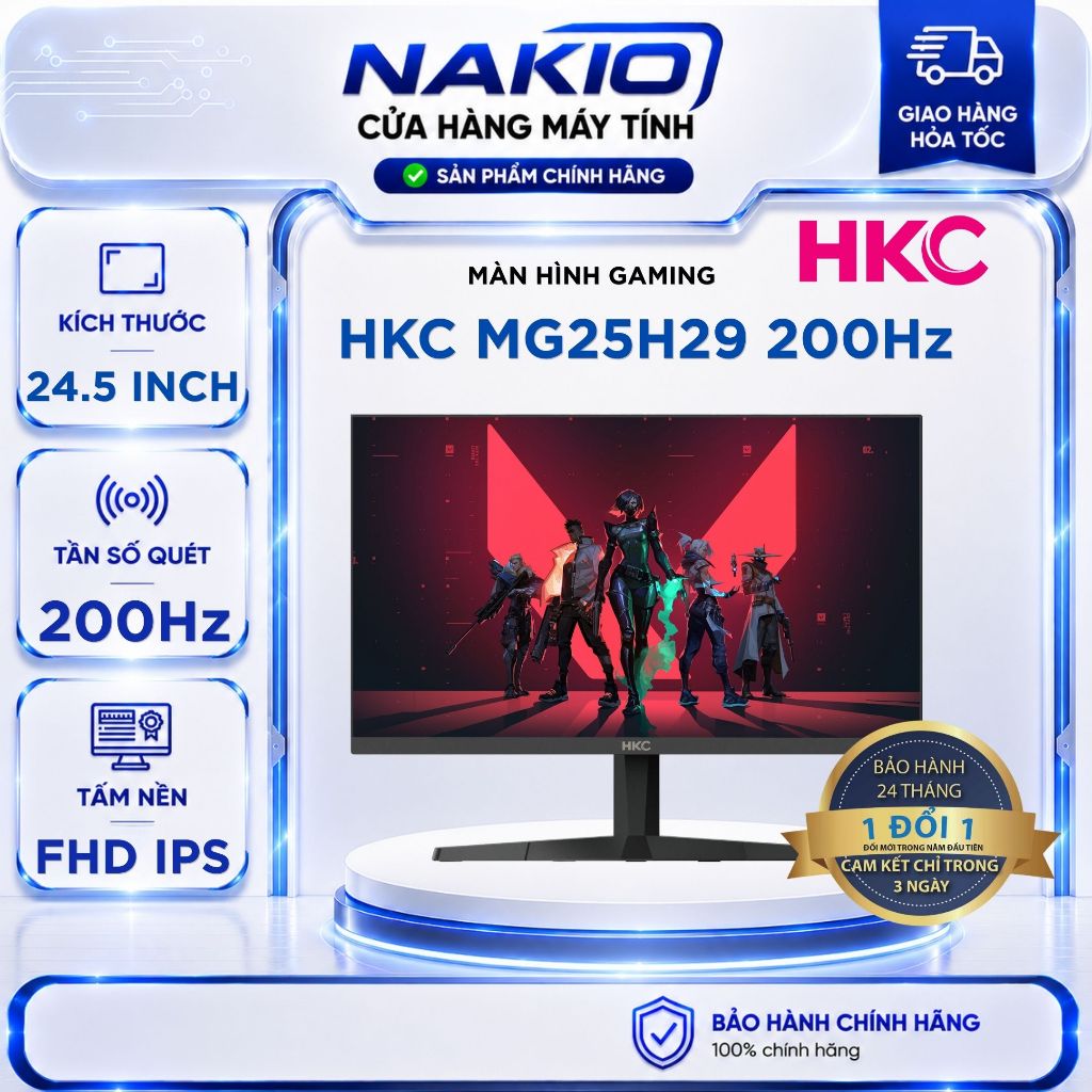 Màn hình gaming HKC MG25H29 (24.5Inch/ Full HD/ 1ms/ 200Hz/ IPS) - Bảo hành chính hãng 24 tháng