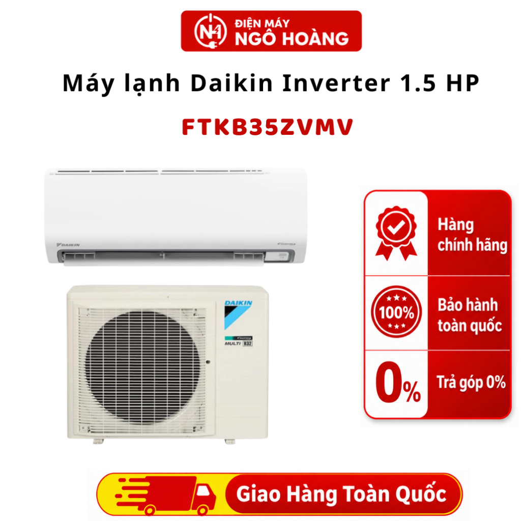 FTKB35ZVMV - Máy Lạnh Daikin Inverter 1.5HP FTKB35ZVMV 12000BTU Chính Hãng