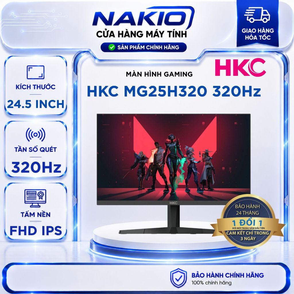 Màn hình Gaming HKC MG25H320 (24.5 inch/FHD/Fast IPS/320Hz/1ms) - Bảo hành chính hãng 36 tháng