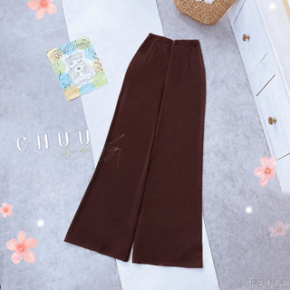Quần lụa áo dài nữ, quần lụa nâu có lưng chun dài 104cm CHUU F9001