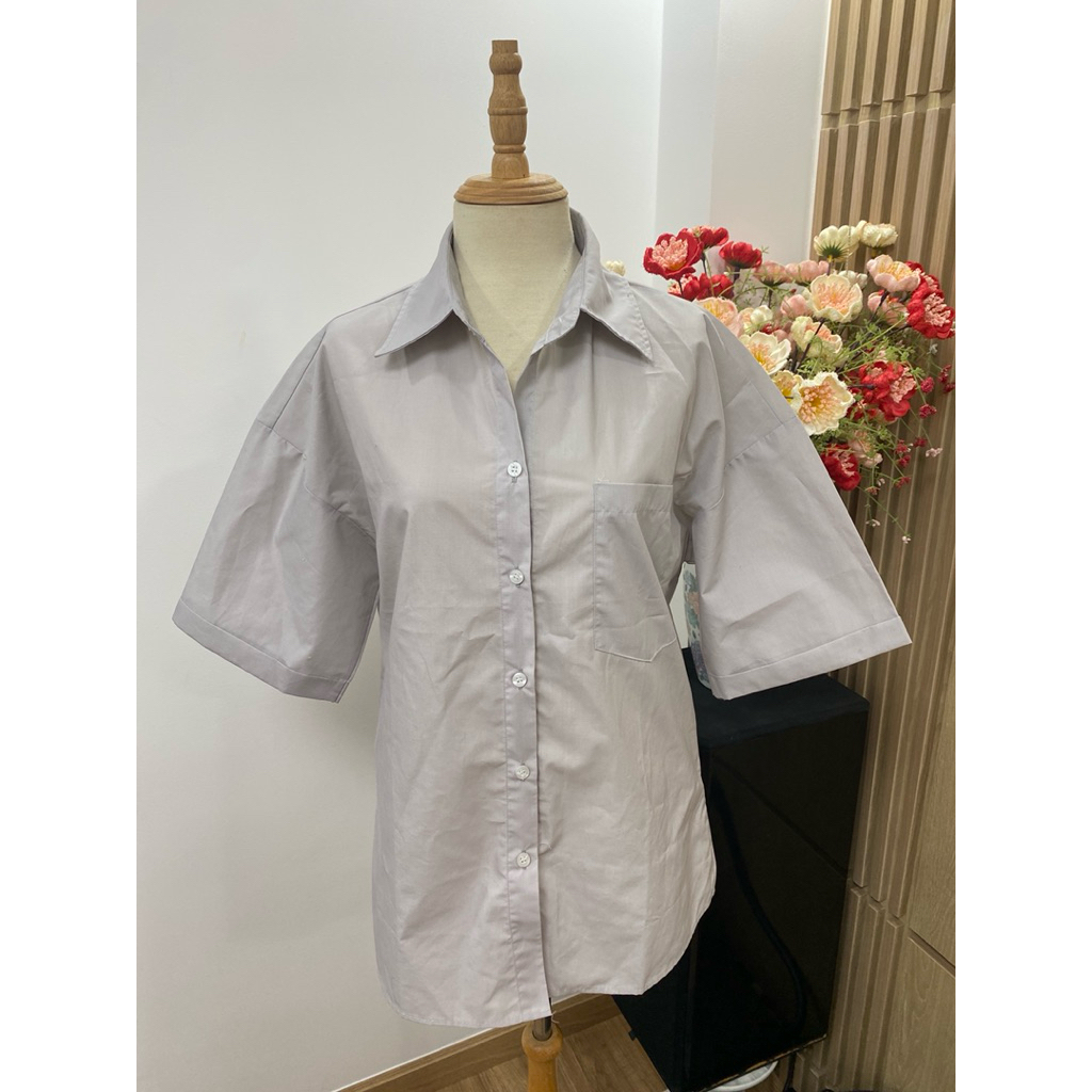[XẢ KHO - KHÔNG ĐỔI TRẢ] ÁO SƠ MI TAY NGẮN KIỂU SAU LƯNG CHIBEST