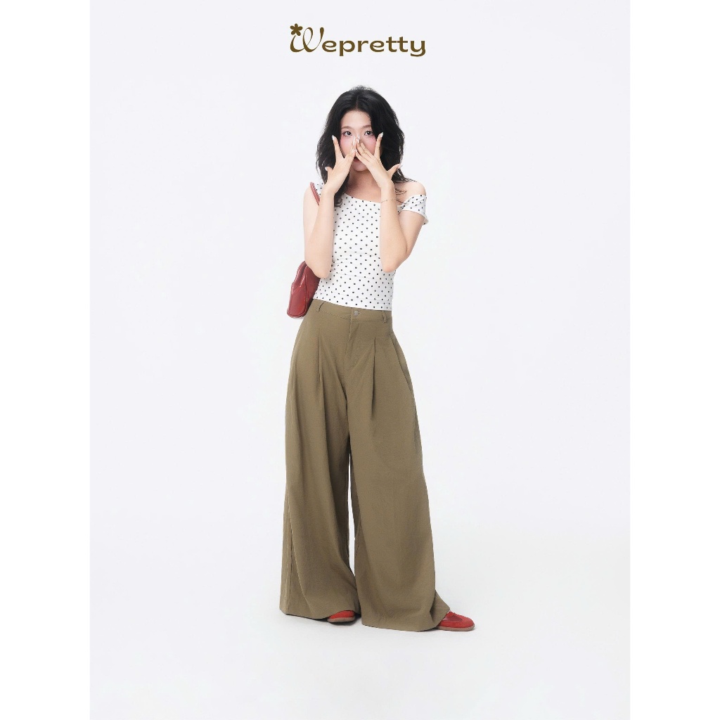 Q13 WONDER PANTS Quần Ống Rộng Wepretty Clothes Vải Dù Lạnh Nữ Trendy Thời Trang Công Sở