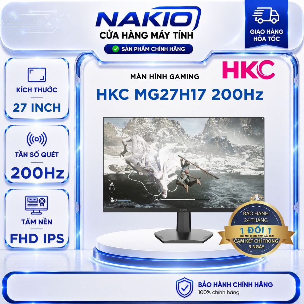 Màn hình Gaming HKC MG27H17 (27 inch/FHD/Fast IPS/180Hz/1ms) - Bảo hành chính hãng 24 tháng