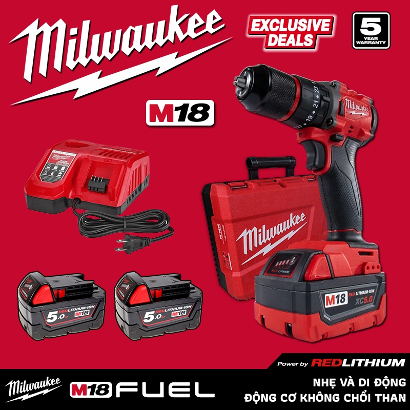 Máy Khoan Búa Milwaukee Cordless 550Nm Heavy Duty | Bộ Khoan Động Lực Đa Năng