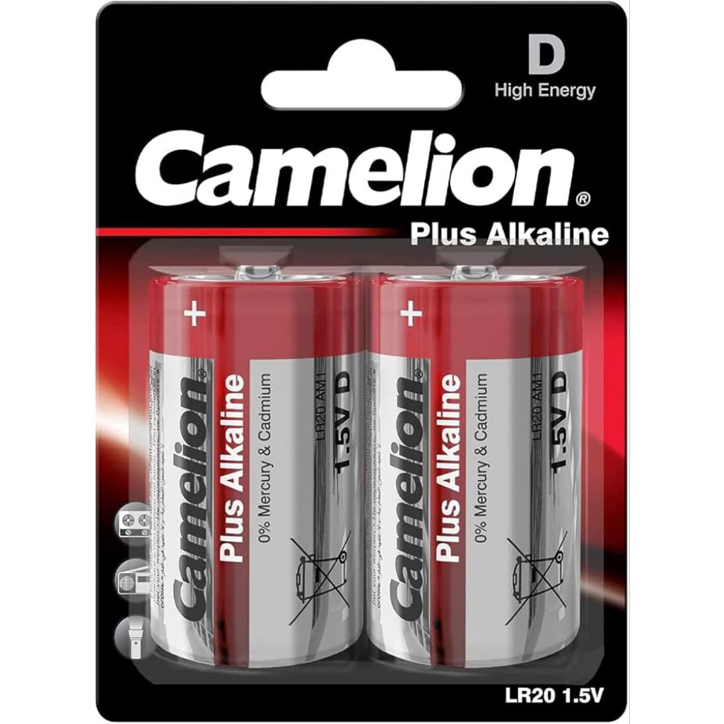 Vỉ 2 Pin Đại LR20 Camelion Plus Alkaline size D 1.5V