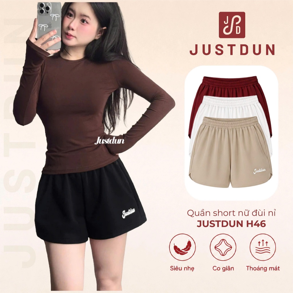 Quần short nữ đùi nỉ ép không xù Justdun H46