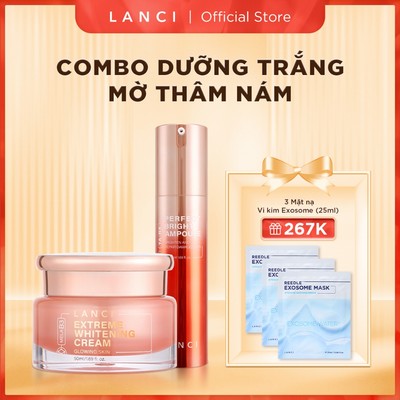 Bộ đôi Dưỡng Trắng Mờ Thâm Nám LANCI bật tông trắng mướt (Serum 50ml + Kem dưỡng trắng 50ml)