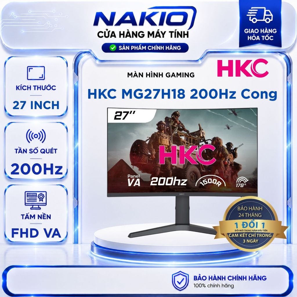 Màn hình gaming HKC MG27H18 (27Inch/ Full HD/ 1ms/ 200Hz/ VA) - Bảo hành chính hãng 24 tháng