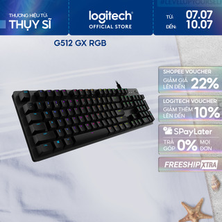 Bàn phím cơ gaming logitech g512 gx rgb - 3 loại phím cơ gx switch, cổng usb 2.0