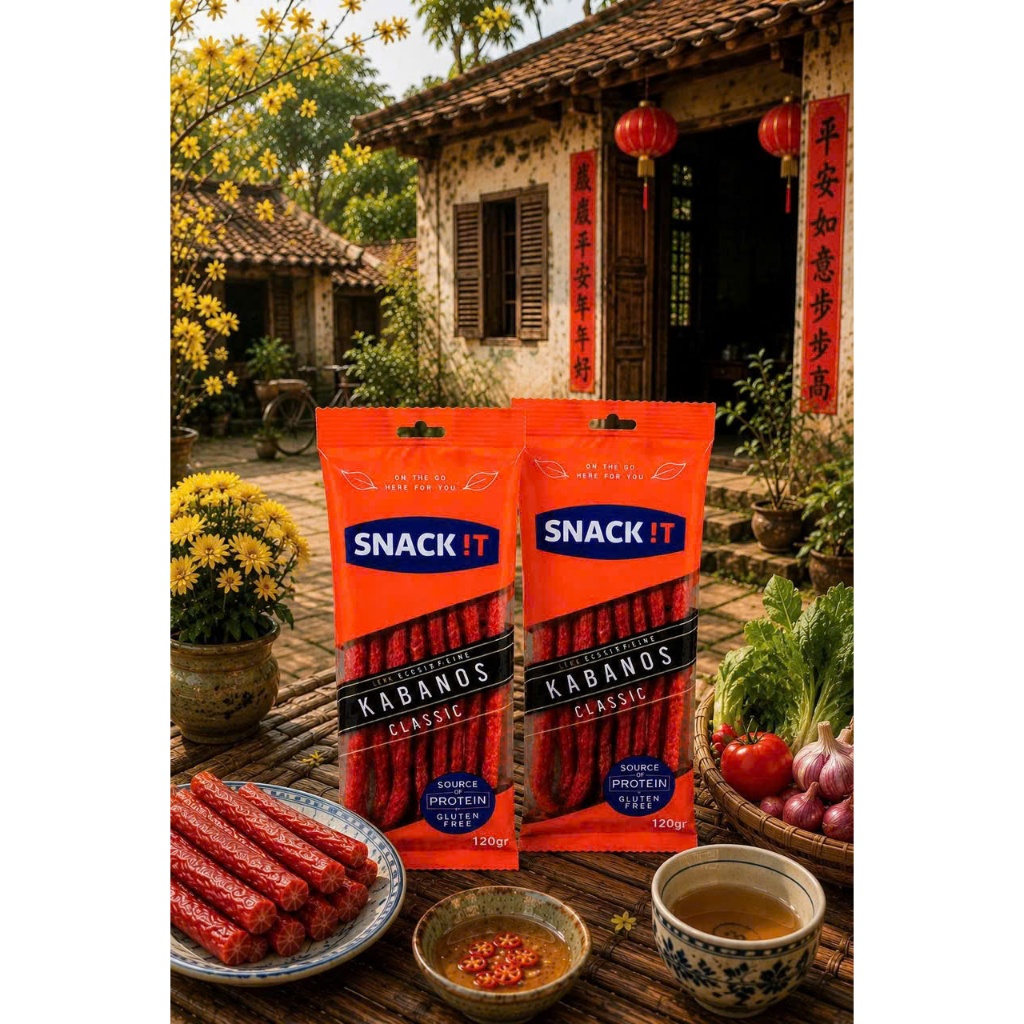 COMBO 02 GÓI SALAMI QUE HUN KHÓI KABANOS CLASSIC SNACK IT 120G - NHẬP KHẨU BA LAN CHÍNH HÃNG