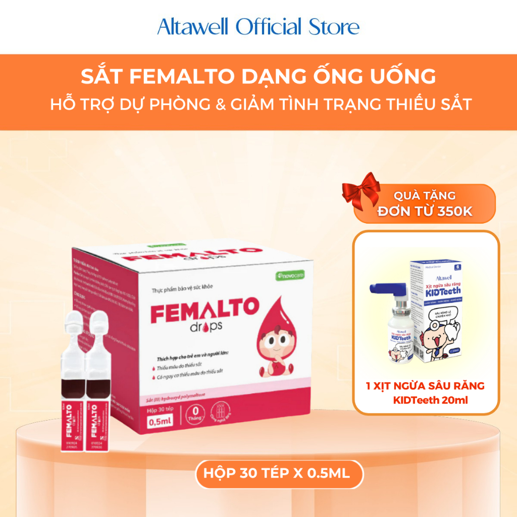 TPBSSK Sắt Femalto Drops Dạng Ống Uống BFS - Hỗ Trợ Dự Phòng Và Giảm Tình Trạng Thiếu Sắt Cho Bé