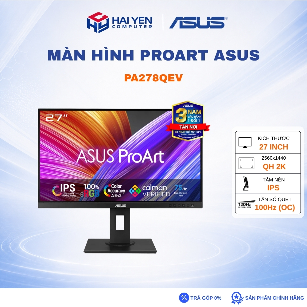 Màn Hình Đồ Họa ASUS ProArt PA278QEV - 27 inch - IPS - 2K - 5ms - 100hz