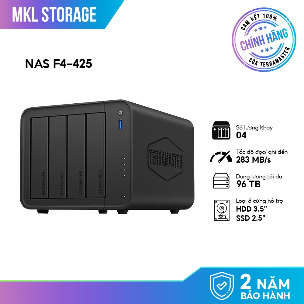 Thiết bị lưu trữ mạng NAS TerraMaster F4-425 4-bay -Hàng Chính Hãng- MKL Storage