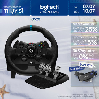 Vô lăng & bàn đạp chơi game Logitech G923 - Phản hồi lực TRUEFORCE, ly hợp kép, tay cầm bọc da