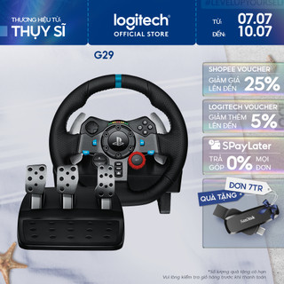 Vô lăng đua xe Logitech G29 Driving Force và bàn đạp thép không gỉ, tay lái bọc da, phù hợp PS5, PS4