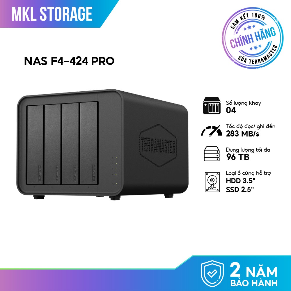 Thiết bị NAS TerraMaster F4-424 Pro 4 bay Khe cắm SSD M.2 NVMe - Storage Shop